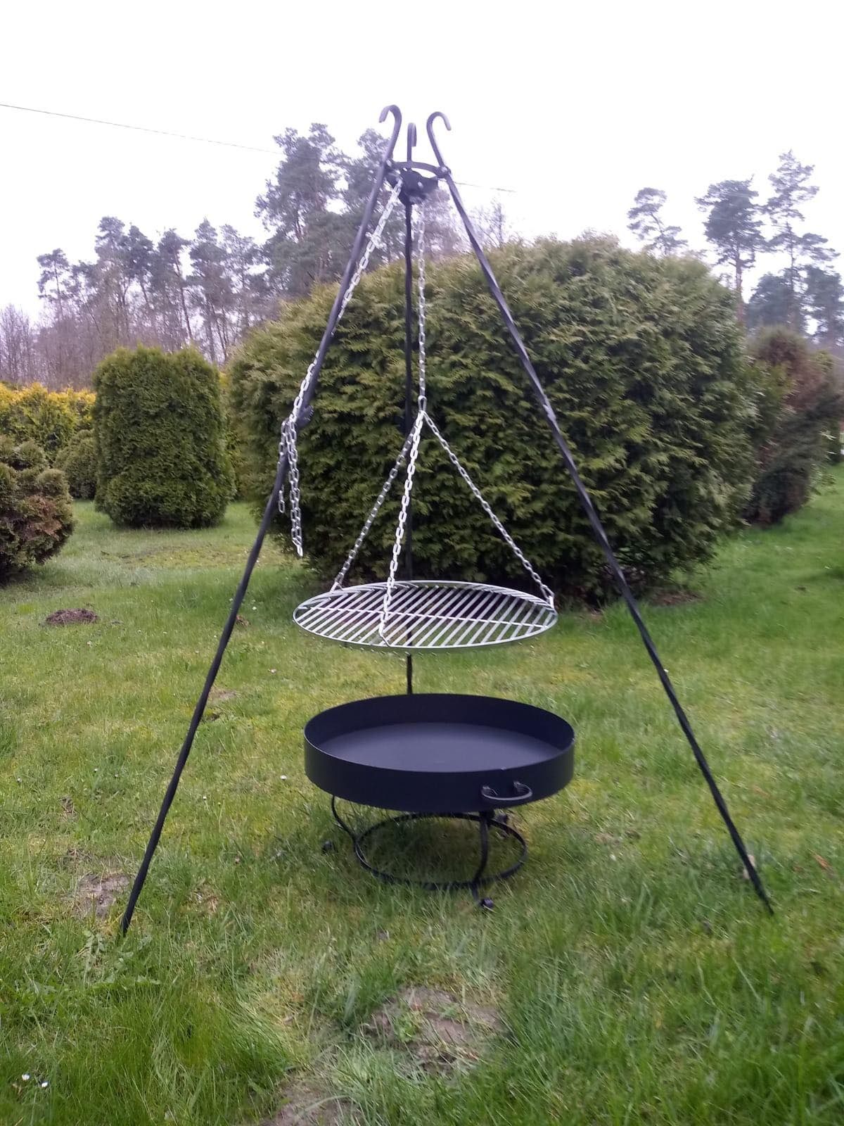 Grill 60 cm kompletny lub na części trójnóg + widelec grilowy GRA