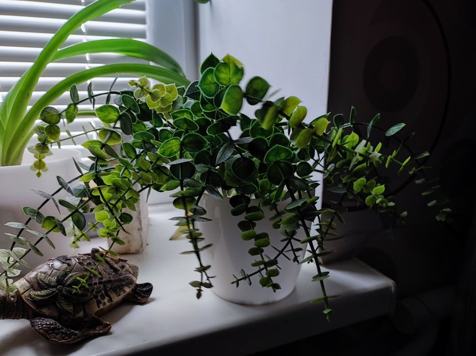 Искусственный цветок зелень в горшке композиция