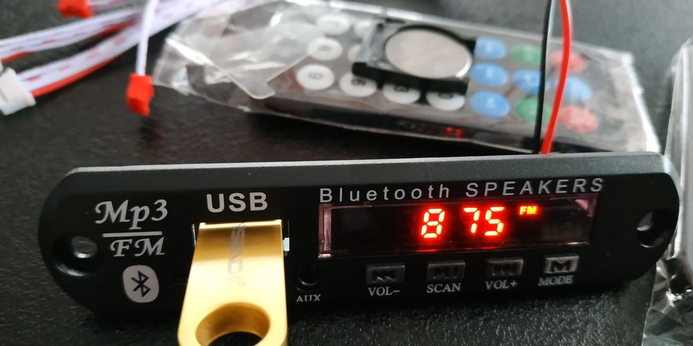 ОРИГІНАЛ Bluetooth 5-15V модуль, USB/MP3/AUX та приймач FM СИНЯ ПЛАТА