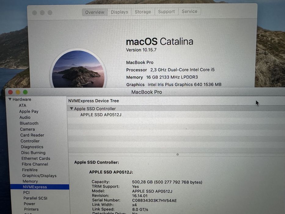 Macbook Pro A1708 512ssd i5