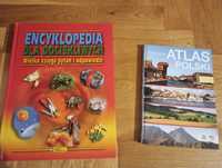 Książki-"Atlas Polski"+"Encykopedia dla dociekliwych"