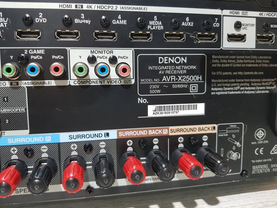 Пульт!7.1AV-ресивер Denon AVR-X2500H 7х150Вт,WiFi, Spotify, FLAC,4k
