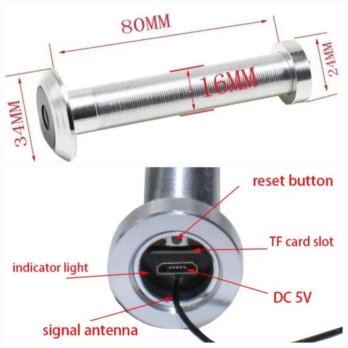 Wi-Fi видеоглазок инфракрасная P2P камера День Ночь