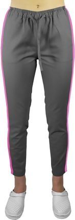 Komplet medyczny szary z różowym lampasem, rozmiar 4XL