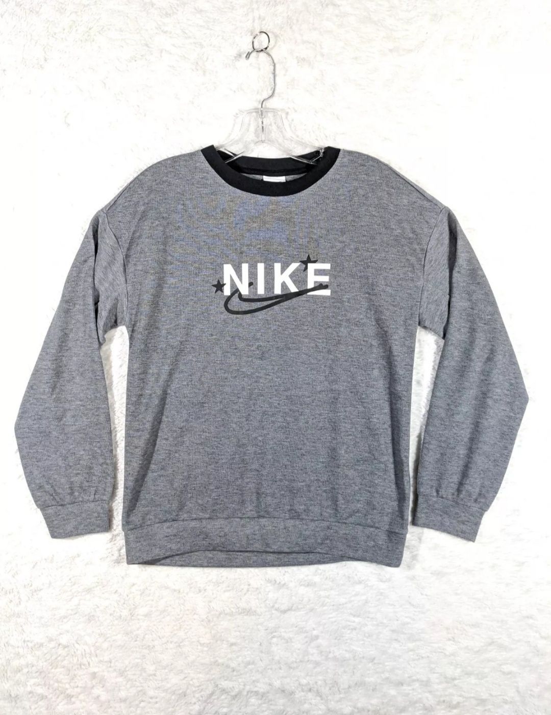 Nike Bluza Dziewczęca Młodzieżowa Duża Szara Dri Fit Okrągły dekolt