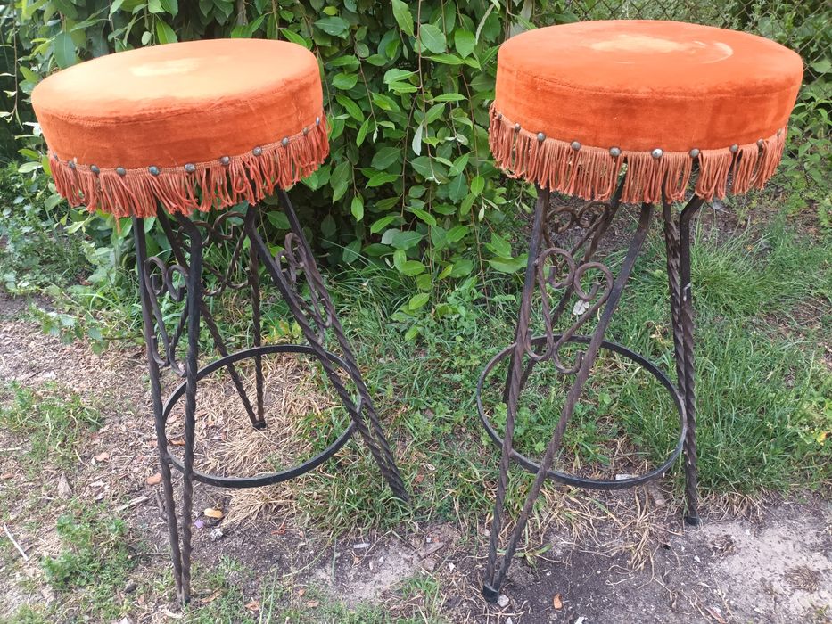 Stołek barowy hokej loft industrial, stojak podstawka na kwiaty