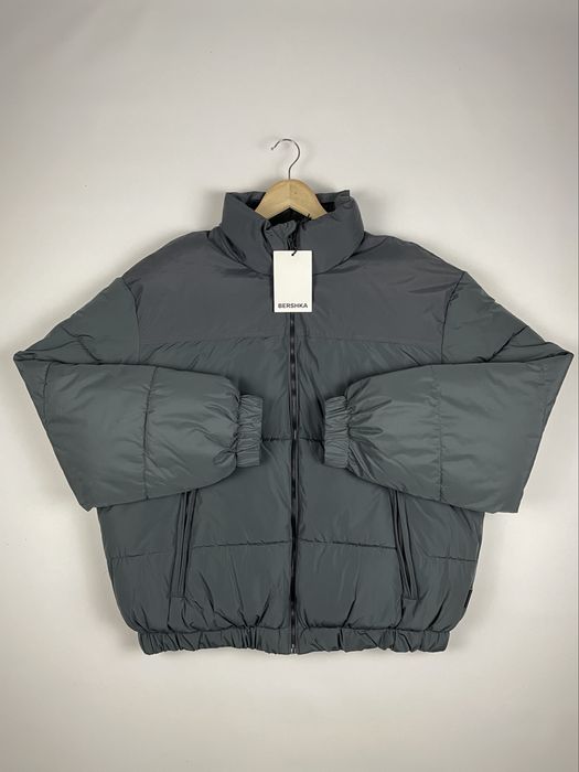 Куртка Bershka Puffer Jacket (S / M / L) темно-сіра чоловіча пуховик