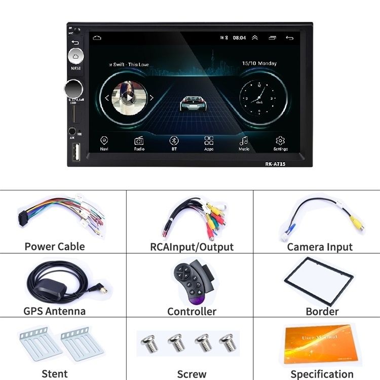 Radio 2DIN Moldura Toyota Nissan Bluetooth Wi-Fi GPS Selado