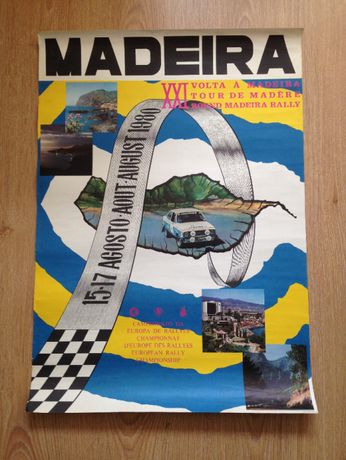 RARO poster original XXI Volta a Madeira 1980 raly rally ralie