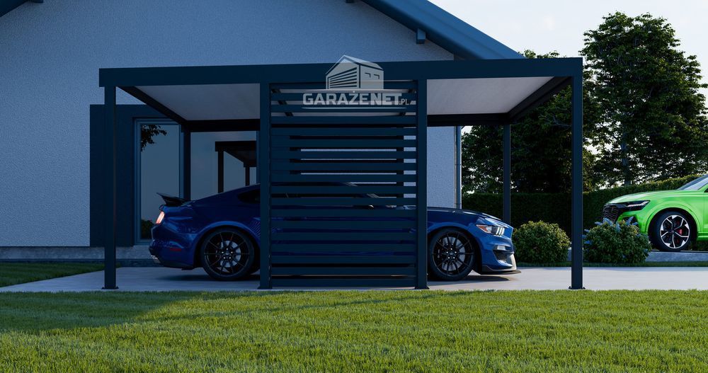 Carport Wiata Samochodowa 5X5 M Antracyt Zadaszenie Na Samochód Ts1043