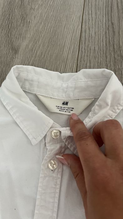 Koszula biała elegancka H&M 128