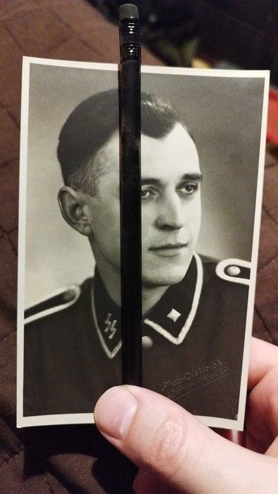 Śliczna fotografia pocztówkowa żołnierza SS ! Oryginał ! II wojna !