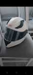 Kask motocyklowy M bialy z blendą