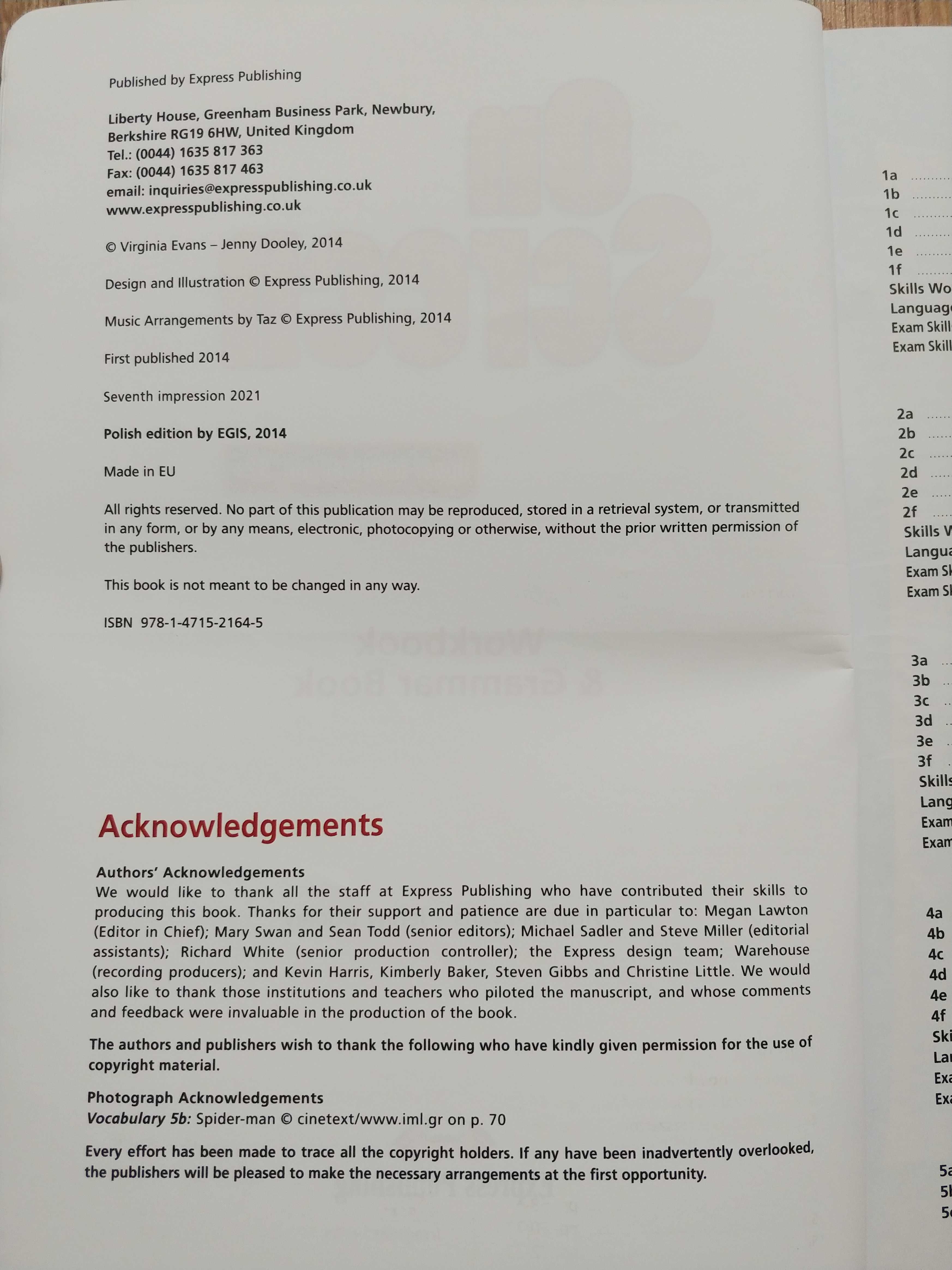 Zeszyt ćwiczeń On Screen Workbook & Grammar Book B2+ Wypełniony