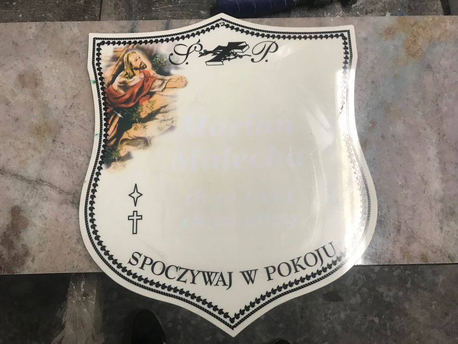 Tabliczka nagrobna na krzyż - Wrocław