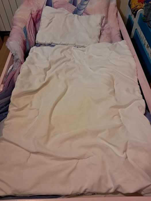 Łóżeczko bujak + materac, posciel, koldra, poduszka