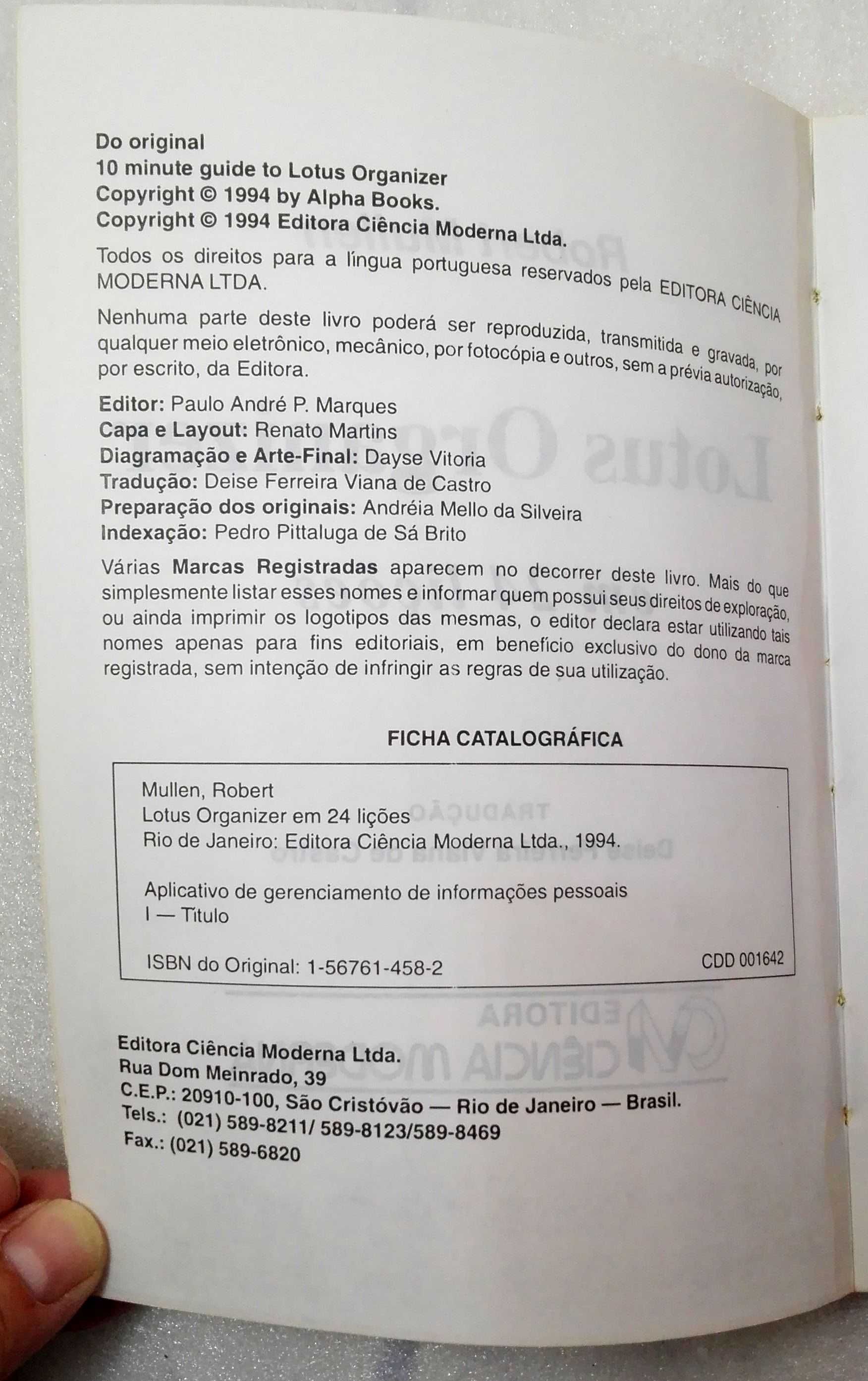 Livro Lotus Organizer em 24 Lições