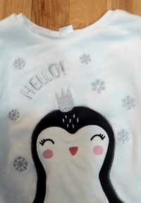 Ciepła bluza z motywem pingwina Pepco rozmiar 134
