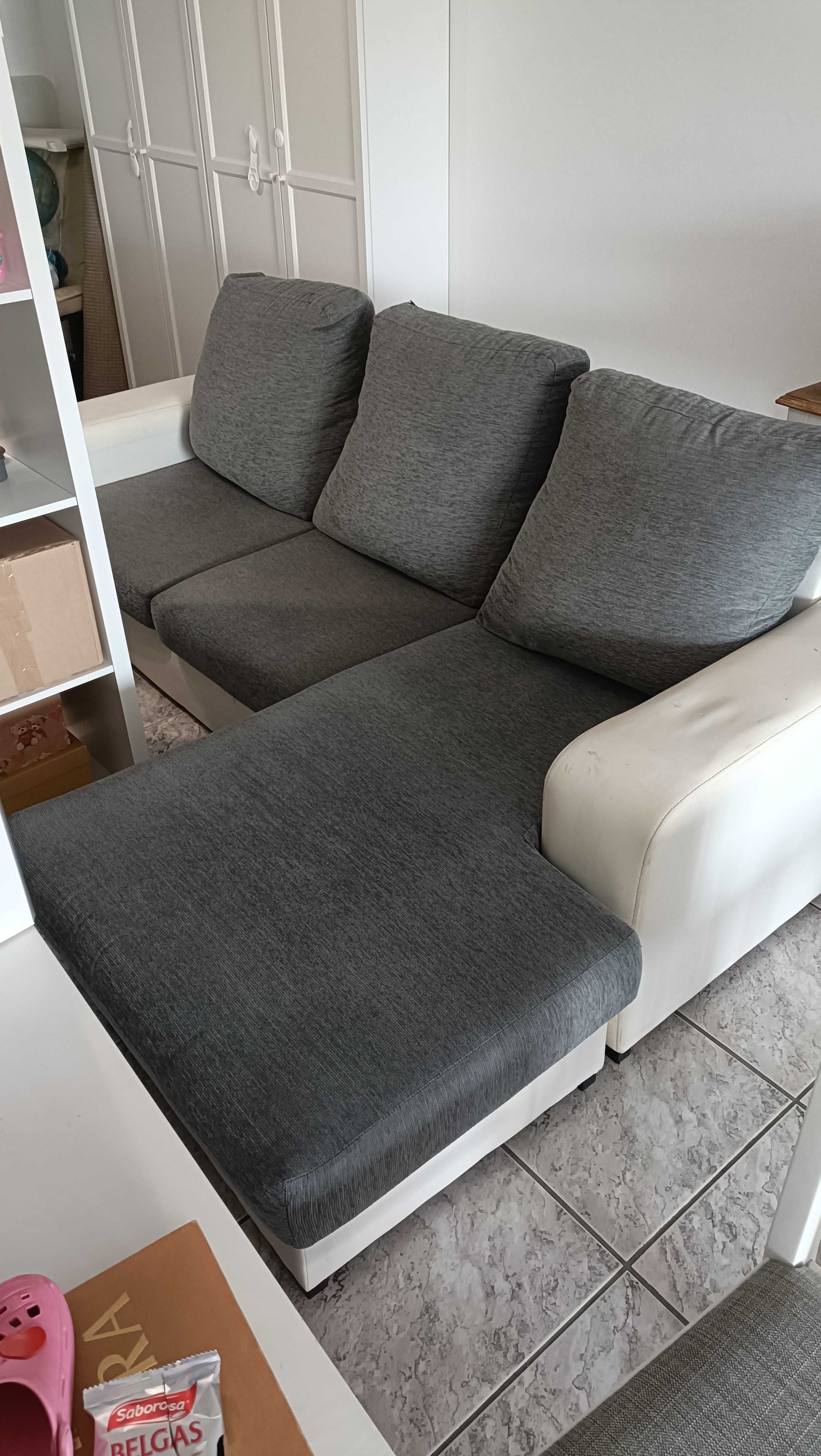 Sofá 3 lugares, Chaise Longue