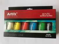 Nowe farby Artix Paints-acrylic. 6 kolorów. Duże opakowanie