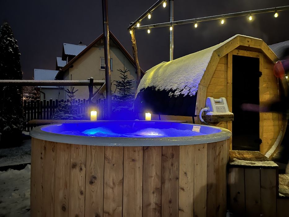 Domek Wiele na Kaszubach sauna balia Jezioro las