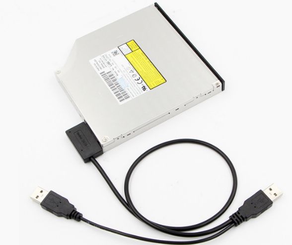 Переходник-адаптер с USB 2.0-SATA (7+6) 13pin -> ноутбук DVD-CD-ROM