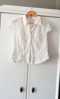 biała bluzka z krótkim rękawem monnari 44XXL biurowa koszulka