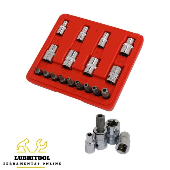 Jogo 17 Chaves Caixa Torx 1/4" 3/8" CT3535 | NOVOS