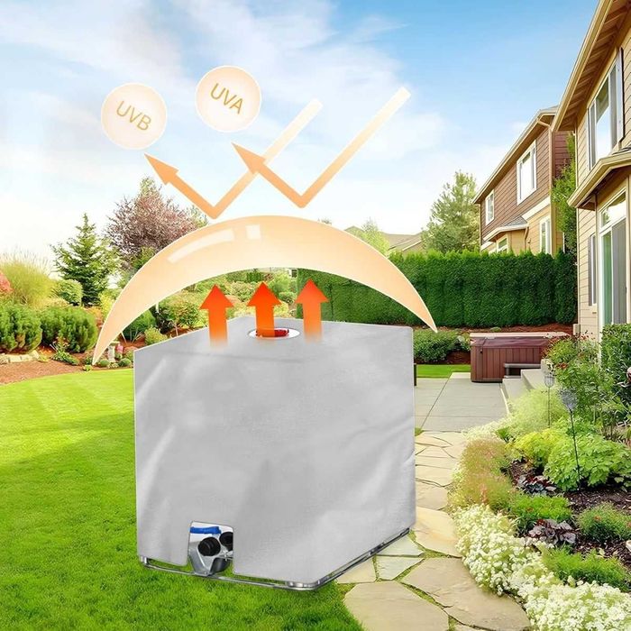 Pokrowiec ochronny na zbiornik IBC mauzer 1000l wodoodporny Srebrny