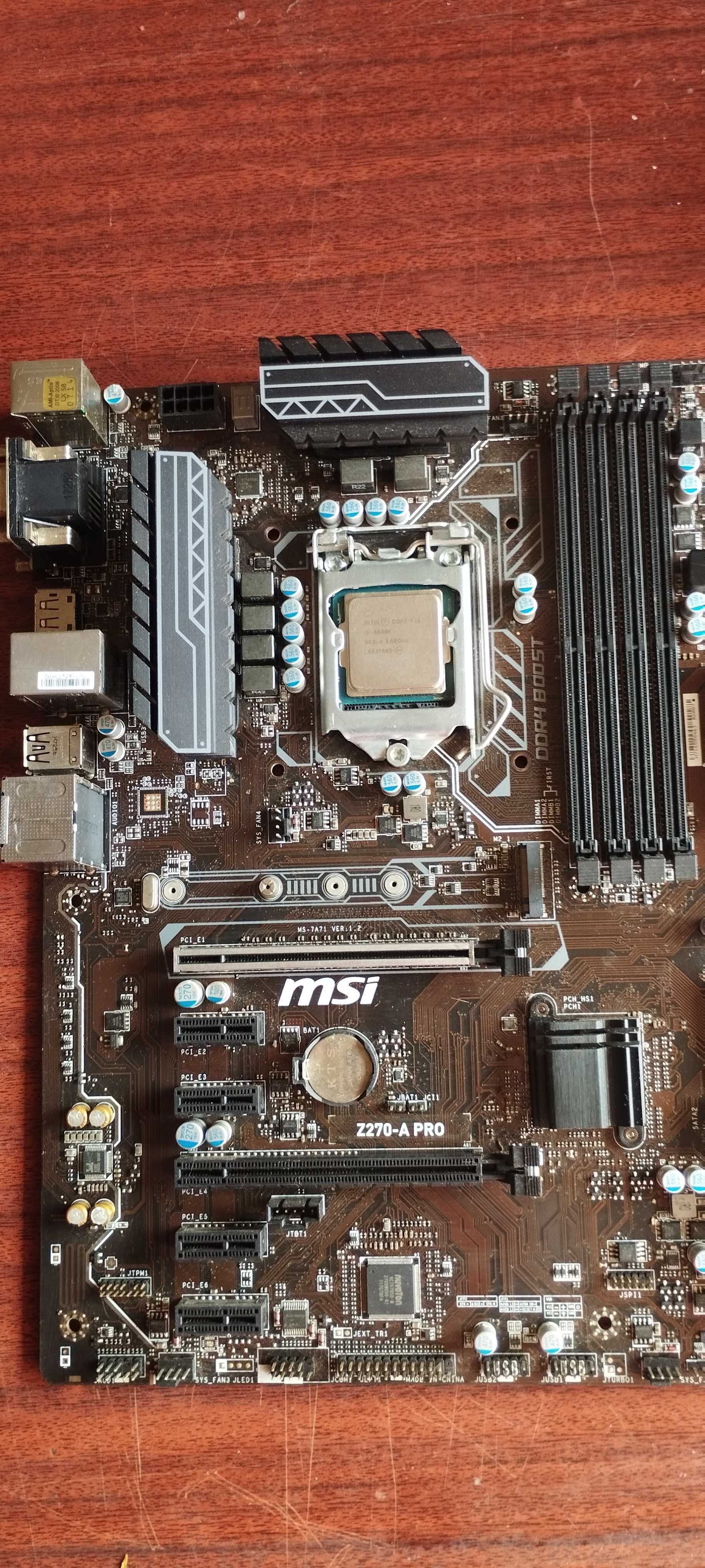 Комплект материнська плата MSI Z 270A-PRO+процесор Intel i5 6600k