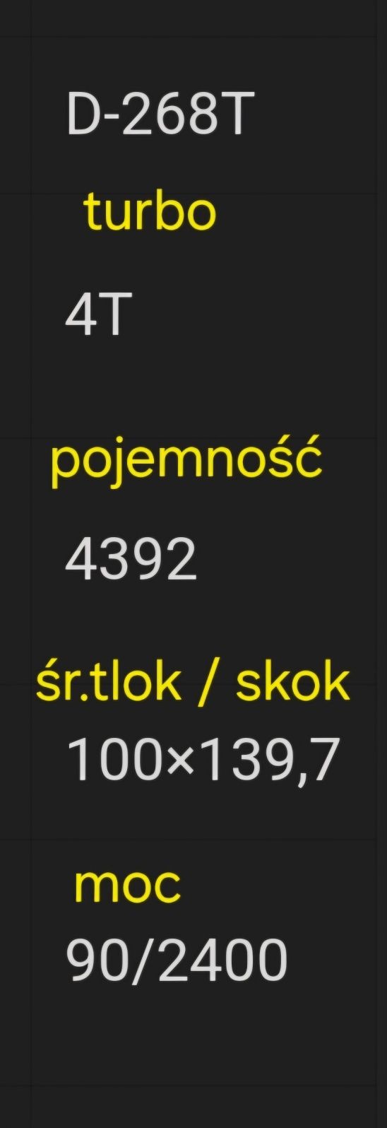 Silnik 268 turbo 90km. Komplet Wtryskowym rozrusznik ciśnienie 4.0