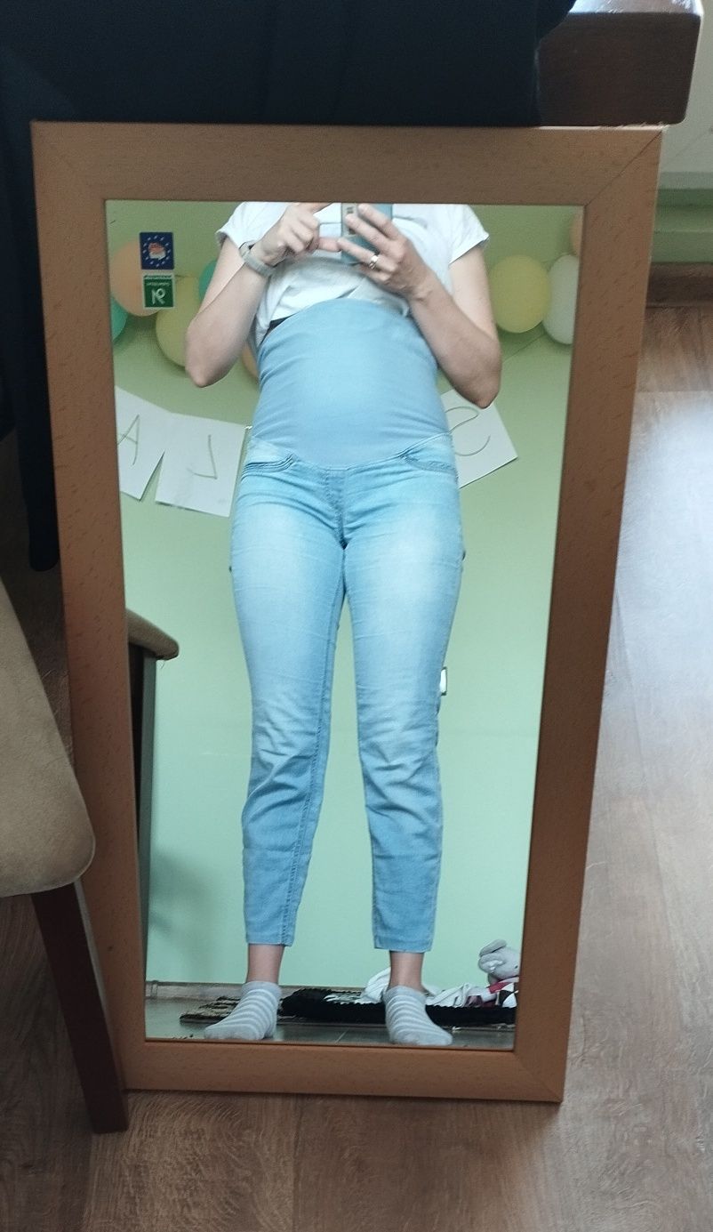 Spodnie ciążowe cienki jeans rozm 38