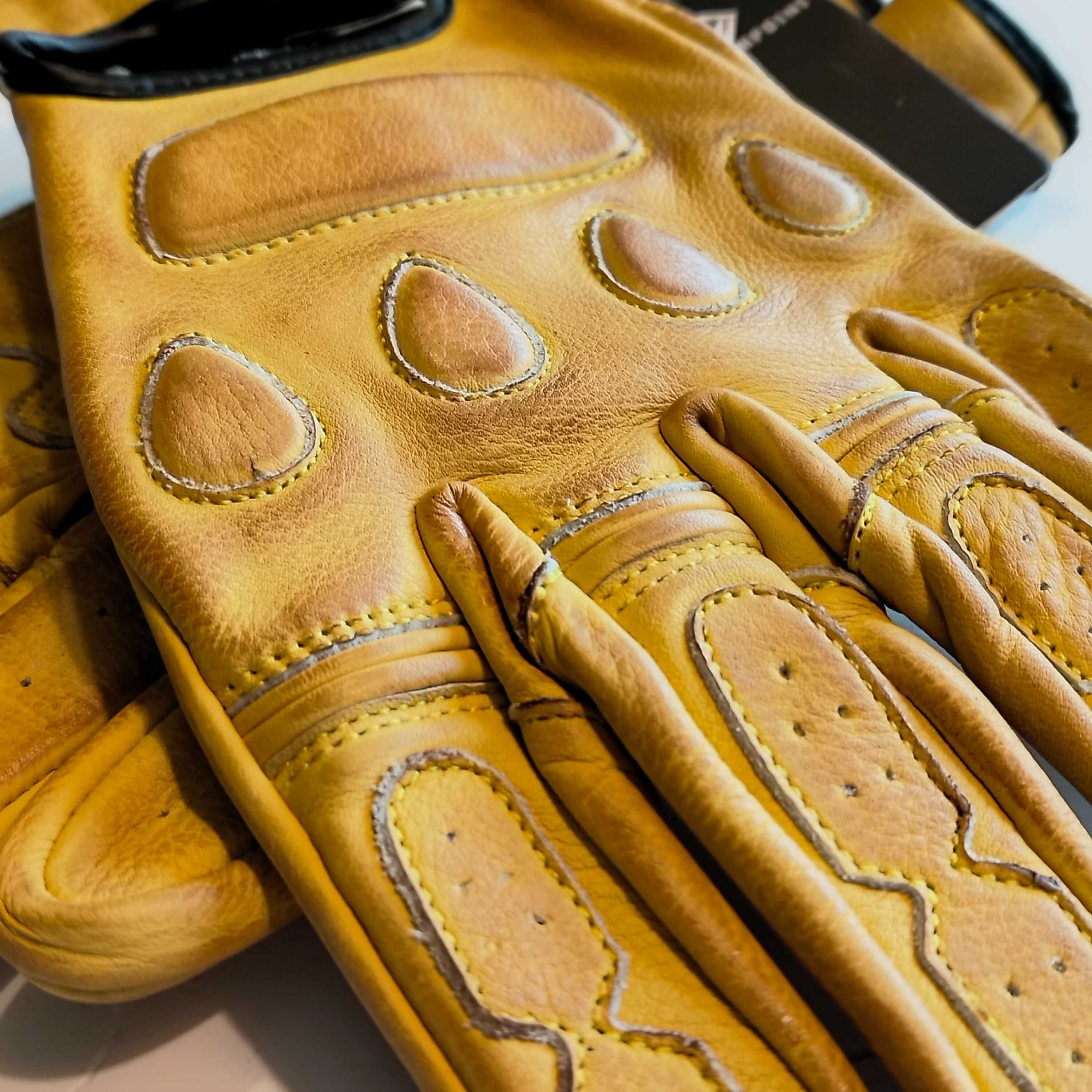 Luvas estilo camel caféRacer pele genuína novas