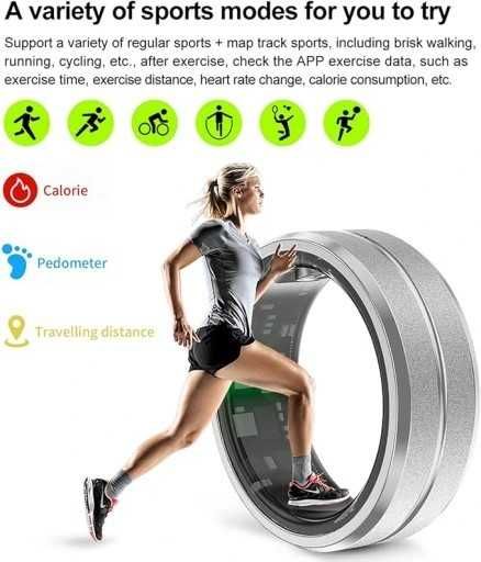 Smart Ring #10 19,8mm Srebrny Złoty Android iOS Inteligentny pierścion