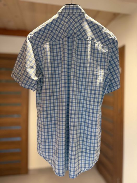 Koszula Tom Tailor, rozmiar M, niebiesko-zielona w kratę, krótki rękaw