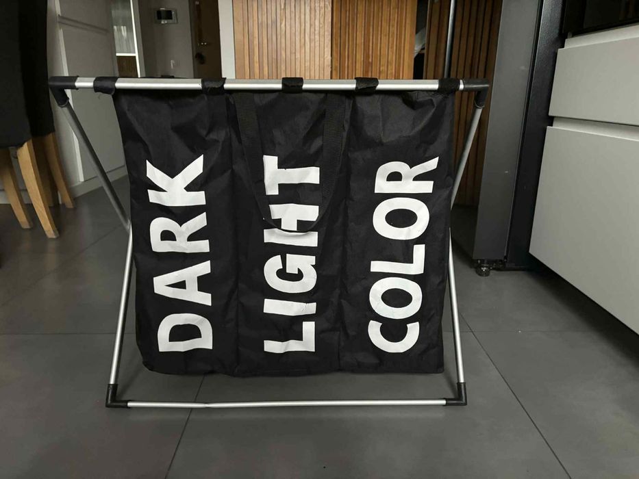 Kosz na pranie trzy przegrody składany