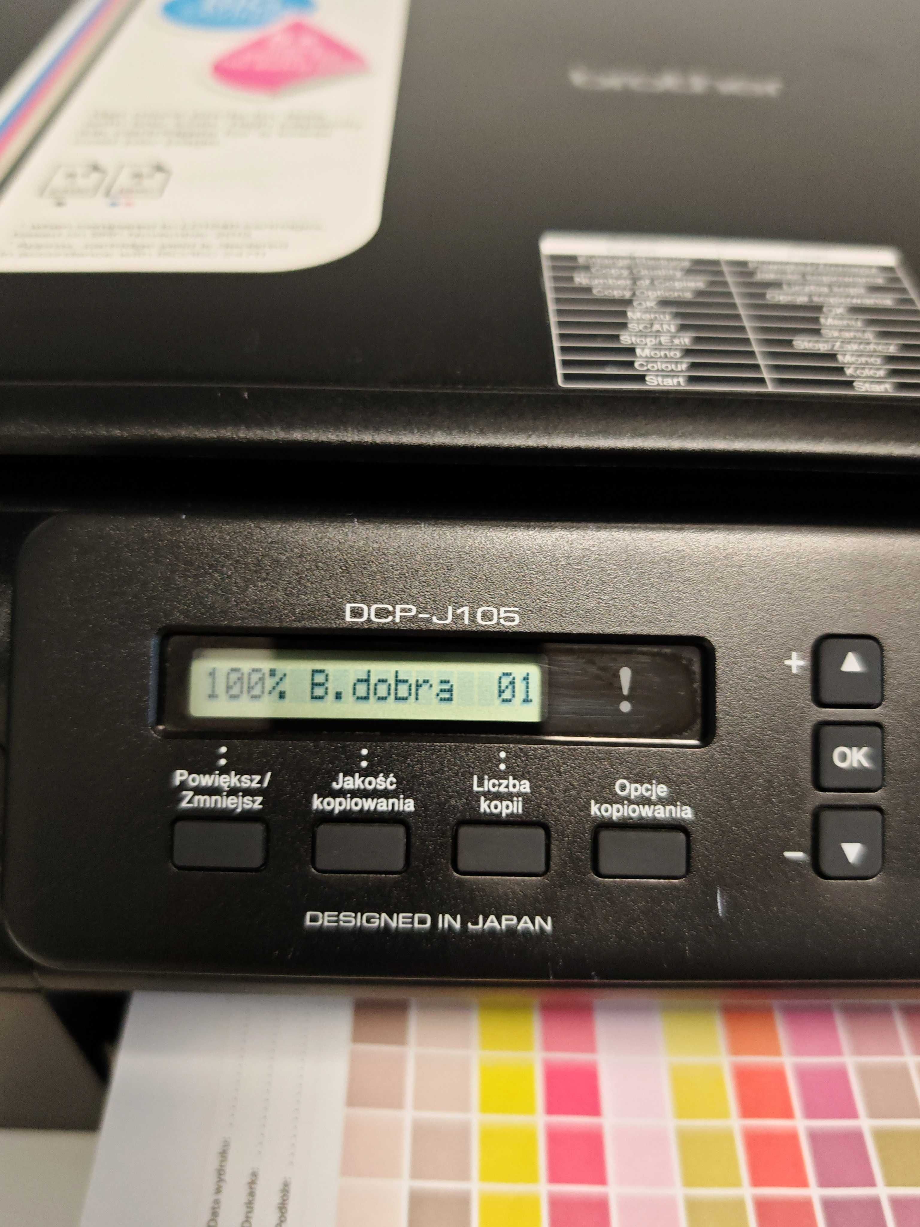 Drukarka skaner ksero WiFi Brother DCP-J105 mało używana oryginał tusz