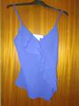 Top Azul com folho