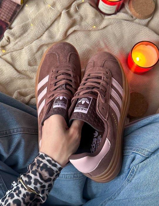 Кросівки Adidas Gazelle Bold Platform Brown/Peach premium