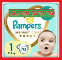 Pieluszki Pampers Premium Care rozmiar 1 2-5 kg 72