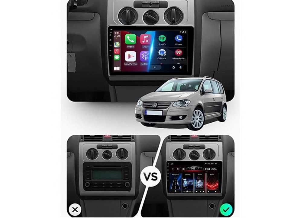 Radio samochodowe Android Volkswagen Touran (10.1, Manual AC) 2004-08