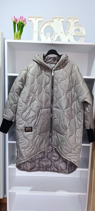 Pikowana kurtka Plus Size kaptur zamek XL 2XL 3XL 4XL