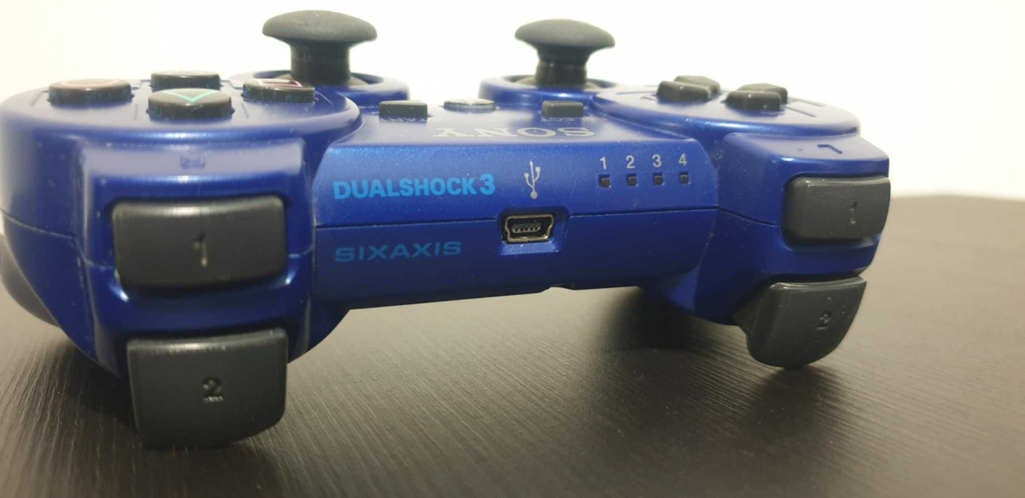 Oryginalny dualshock 3 sixaxis, niebieski pad ps3