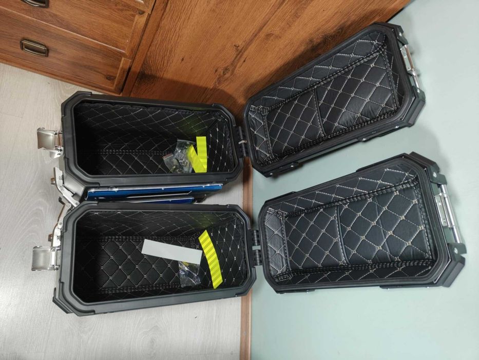 ALUMINIOWE kufry motocyklowe boczne CZARNE 2x38L uniwersalne SW-Motech