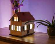 Lampa nocna / Lampion LED Handmade Drewno