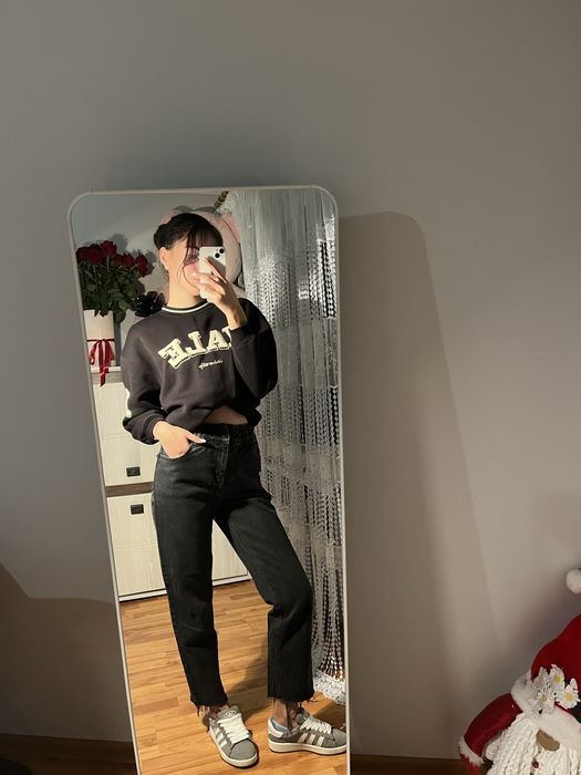 Джинси прямі з необробленим низом