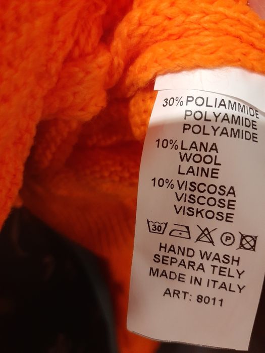Nowy pomarańczowy dzianinowy sweterek damski Italia