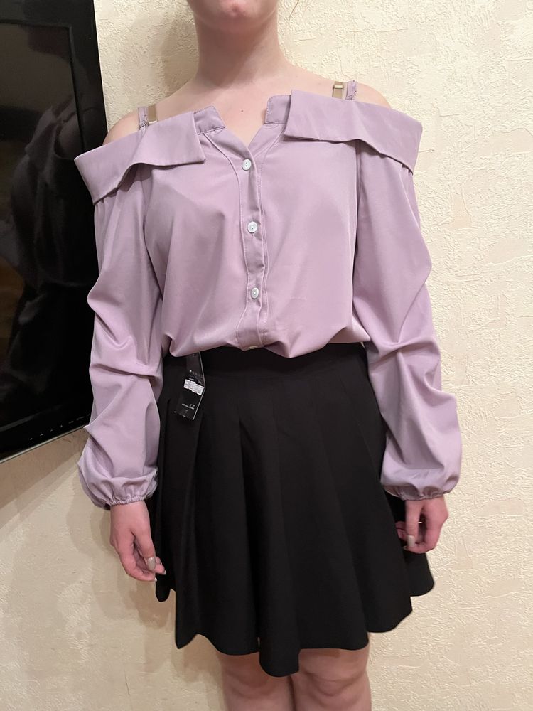 Блузка под Zara, M-L размер, лиловая Турция, тренд 2024