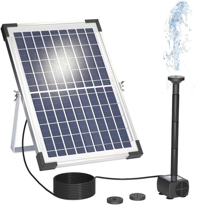 Fontanna solarna / pompa / solar 10W/ oczko wodne/ staw/ ogród/ A3193!