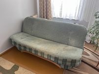 Wersalka rozkładana turkusowa 194/124 H90